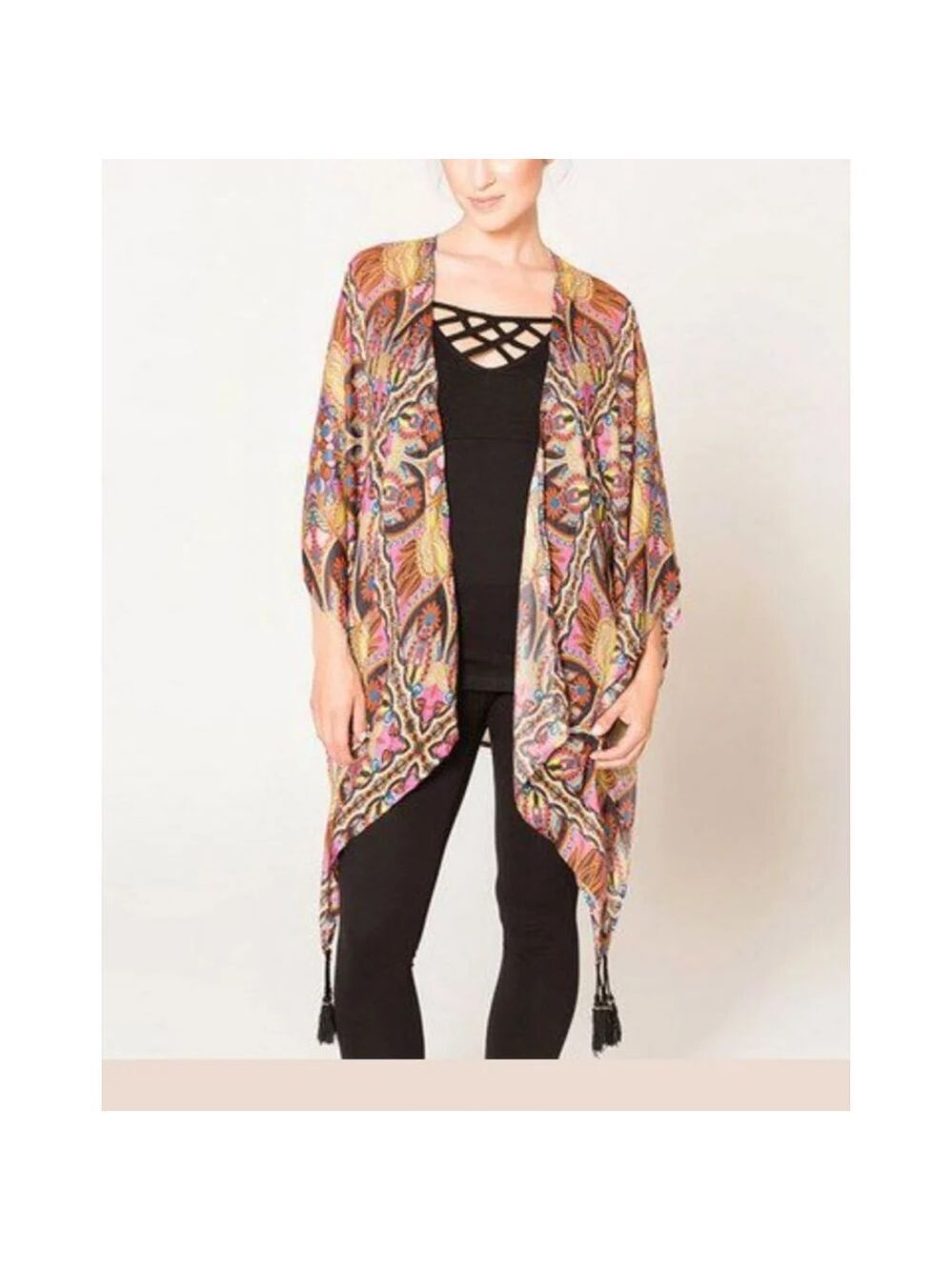 Satva Akula Kimono Sz XS/S Boho print